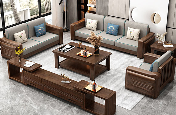 客厅定制实木沙发