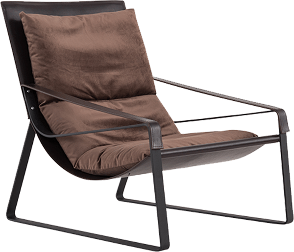 YS意式现代家具-FLD意式现代极简休闲椅棕