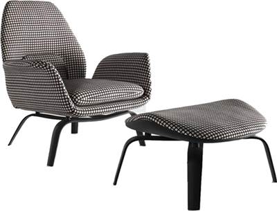 YS意式现代家具-FLD意式现代格纹休闲椅